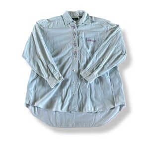 [Hunt Club] Floral Embroidered Button Down Shirt